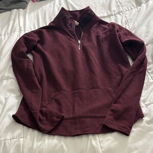 Victoria's Secret PINK Burgundy Quarter-Zip Sweater
